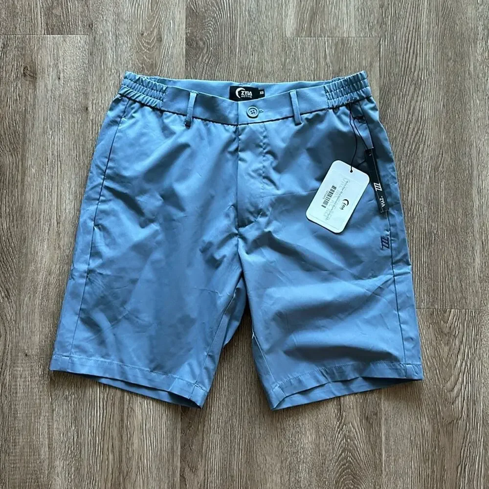 NWT Zyia Active Starboard Shorts Steel Blue Size XS 8